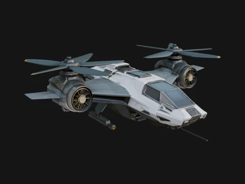 Sci Fi VTOL Craft Model Design 22 - 3D Print Model Modelo de impresión 3D