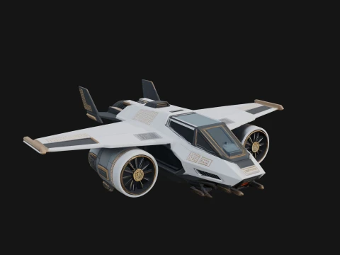 Sci Fi VTOL Craft Model Design 23 - 3D Print Model Modelo de Impressão 3D