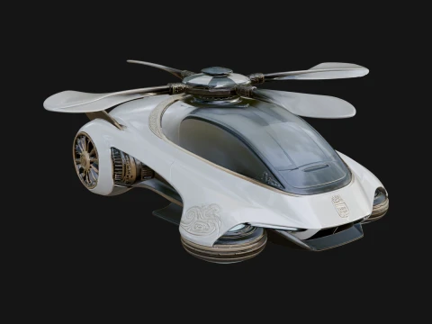 Sci Fi VTOL Craft Model Design 24 - 3D Print Model Modelo de impresión 3D