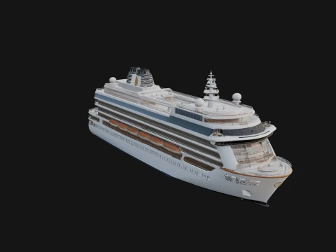 Design de modelo de navio de cruzeiro 14 - modelo de impress&atilde;o 3D Modelo de Impressão 3D