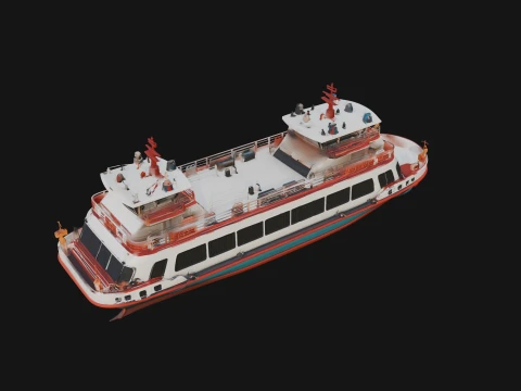 Design de modelo de navio ferry 4 - modelo de impress&atilde;o 3D Modelo de Impressão 3D