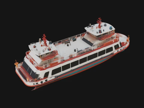 Ferry Ship Model Design 4 - 3D Print Model Modelo de impresión 3D