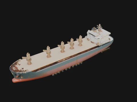 Bulk Carrier Ship Model Design 5 - 3D Print Model Modelo de Impressão 3D