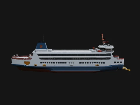 Design de modelo de navio ferry 5 - modelo de impress&atilde;o 3D Modelo de Impressão 3D