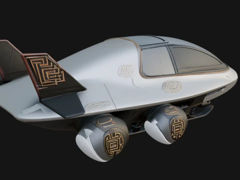 Sci Fi VTOL Craft Model Design 25 - 3D Print Model 3D Print Model