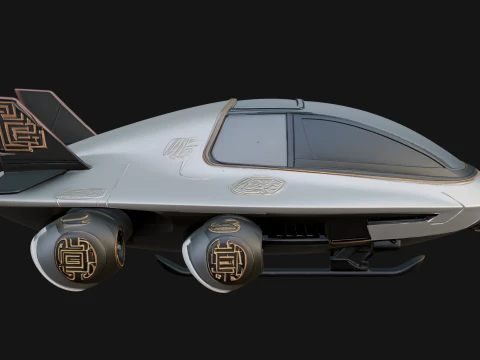Sci Fi VTOL Craft Model Design 25 - 3D Print Model 3D Print Model