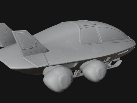 Sci Fi VTOL Craft Model Design 25 - 3D Print Model 3D Print Model