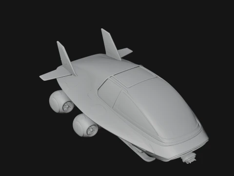 Sci Fi VTOL Craft Model Design 25 - 3D Print Model 3D Print Model