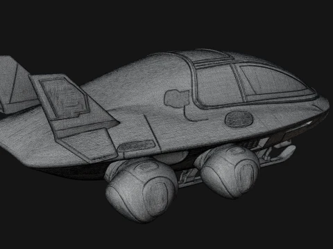 Sci Fi VTOL Craft Model Design 25 - 3D Print Model 3D Print Model