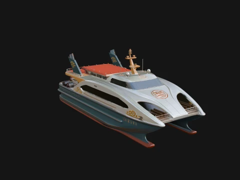 Design de modelo de iate catamar&atilde; 1 - modelo de impress&atilde;o 3D Modelo de Impressão 3D