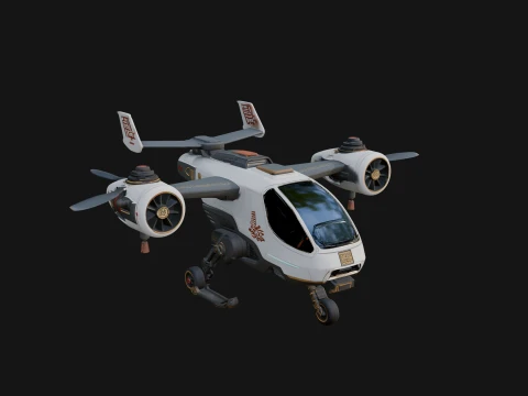 Bilim Kurgu VTOL Craft Model Tasarımı 26 - 3D Baskı Modeli 3D Baskı Modeli