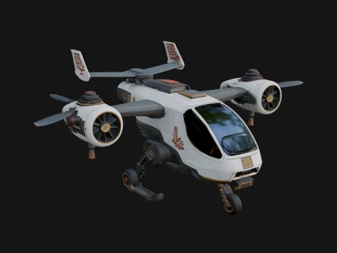 Sci Fi VTOL Craft Model Design 26 - 3D Print Model Modelo de impresión 3D