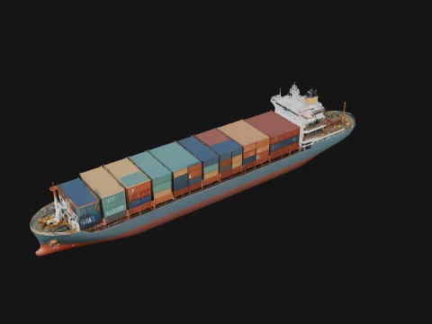 Container Ship Model Design 16 - 3D Print Model 3D Baskı Modeli