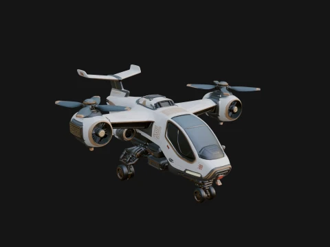 Sci Fi VTOL Craft Model Design 29 - 3D Print Model 3D Baskı Modeli