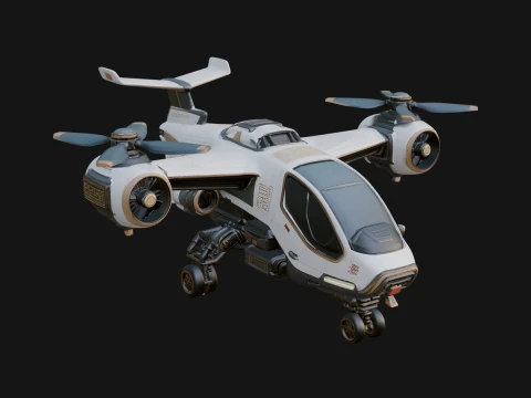 Sci Fi VTOL Craft Model Design 29 - 3D Print Model Modelo de impresión 3D