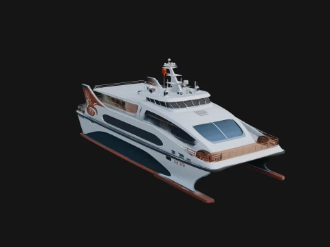 Catamaran Yacht Model Design 2 - 3D Print Model 3D Print Model