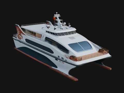 Catamaran Yacht Model Design 2 - 3D Print Model 3D printmodel