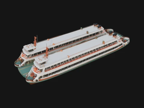 Ferry Ship Model Design 7 - 3D Print Model Modelo de impresión 3D