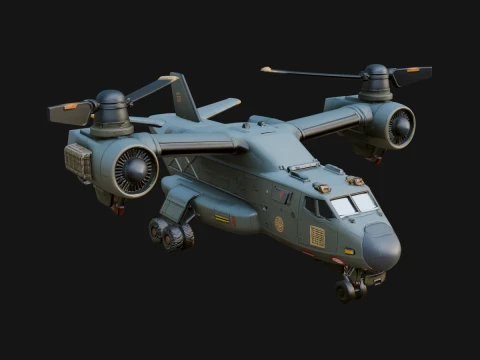 Sci Fi VTOL Craft Model Design 31 - 3D Print Model Modelo de impresión 3D