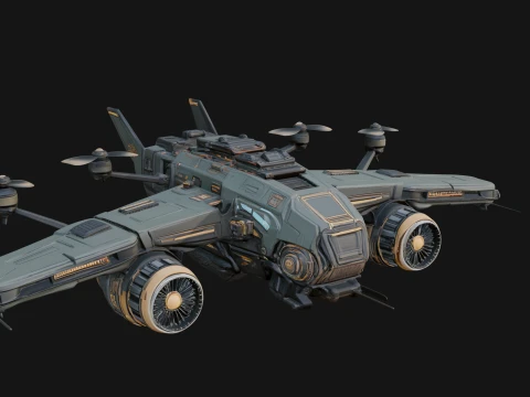Sci Fi VTOL Craft Model Design 32 - 3D Print Model 3D Print Model
