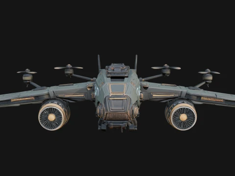 Sci Fi VTOL Craft Model Design 32 - 3D Print Model 3D Print Model