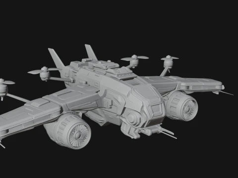 Sci Fi VTOL Craft Model Design 32 - 3D Print Model 3D Print Model