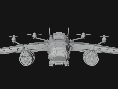 Sci Fi VTOL Craft Model Design 32 - 3D Print Model 3D Print Model