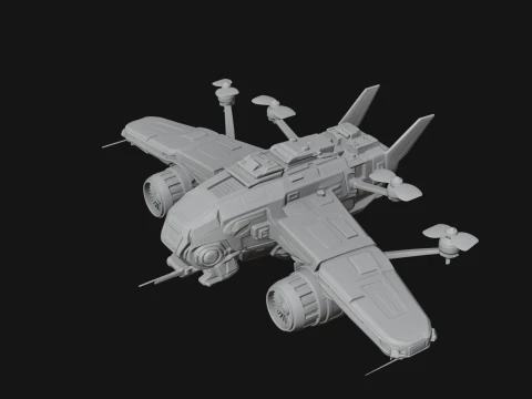 Sci Fi VTOL Craft Model Design 32 - 3D Print Model 3D Print Model