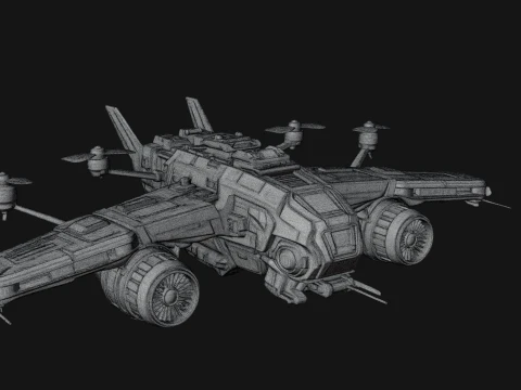 Sci Fi VTOL Craft Model Design 32 - 3D Print Model 3D Print Model