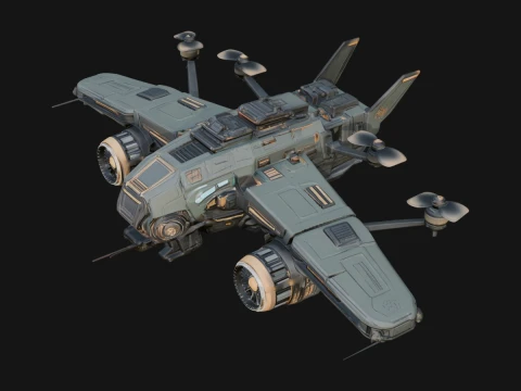 Sci Fi VTOL Craft Model Design 32 - 3D Print Model Modelo de impresión 3D