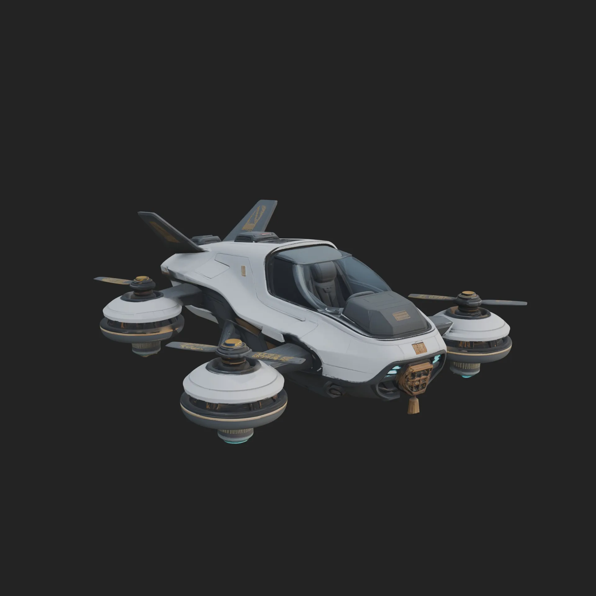 Sci Fi VTOL Craft Model Design 33 - 3D Print Model 3D Print Model .c4d .max .obj .3ds .fbx .stl .blend 