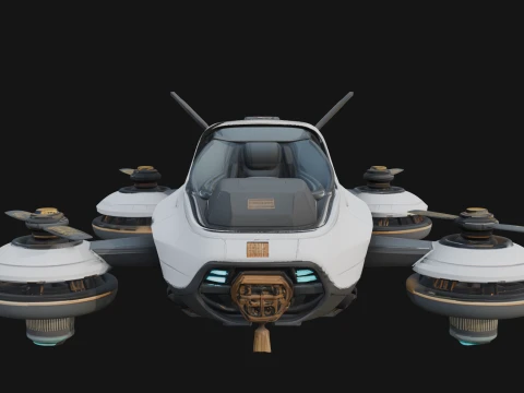 Sci Fi VTOL Craft Model Design 33 - 3D Print Model 3D Print Model