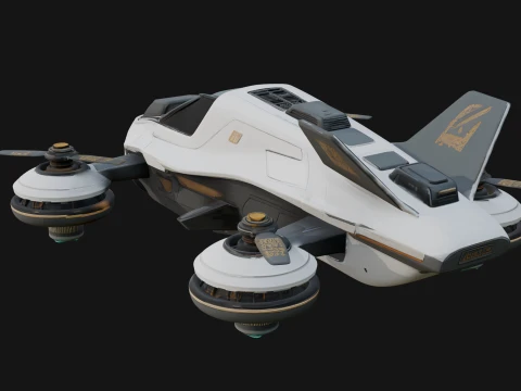 Sci Fi VTOL Craft Model Design 33 - 3D Print Model 3D Print Model