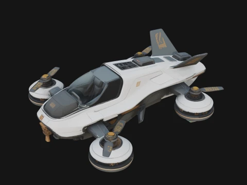 Sci Fi VTOL Craft Model Design 33 - 3D Print Model 3D Print Model