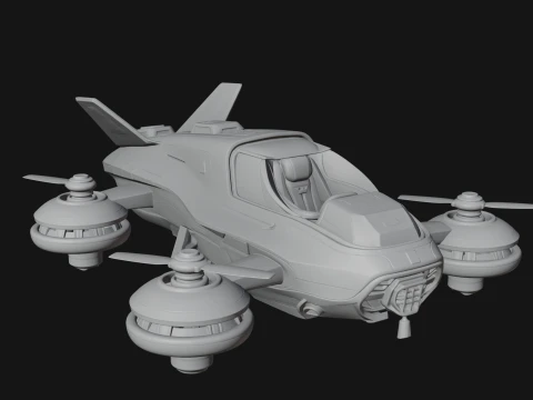 Sci Fi VTOL Craft Model Design 33 - 3D Print Model 3D Print Model