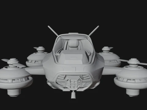 Sci Fi VTOL Craft Model Design 33 - 3D Print Model 3D Print Model
