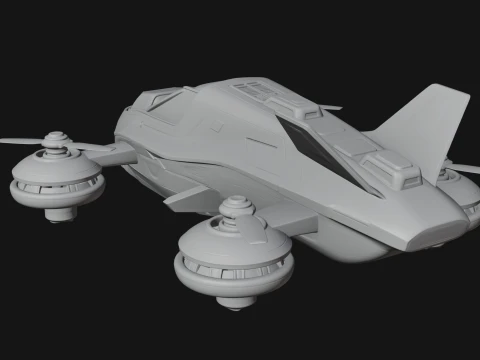 Sci Fi VTOL Craft Model Design 33 - 3D Print Model 3D Print Model