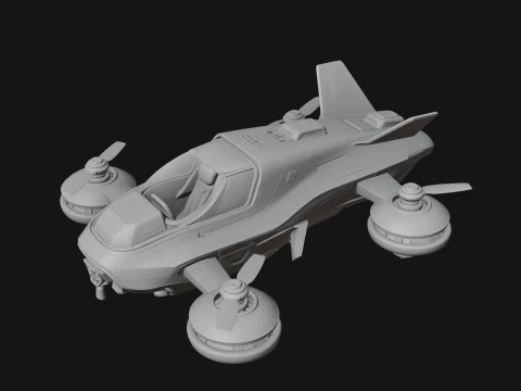 Sci Fi VTOL Craft Model Design 33 - 3D Print Model 3D Print Model