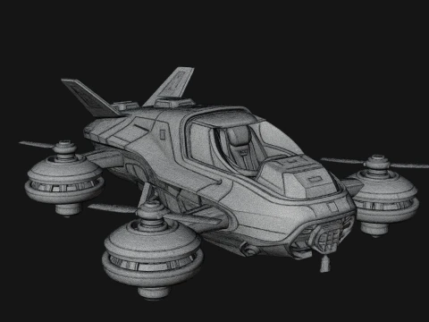 Sci Fi VTOL Craft Model Design 33 - 3D Print Model 3D Print Model