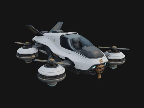 Sci Fi VTOL Craft Model Design 33 - 3D Print Model Modelo de impresión 3D