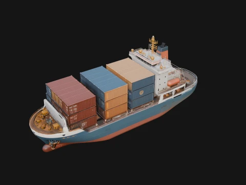 Container Ship Model Design 17 - 3D Print Model 3D Print Model