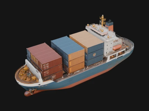 Container Ship Model Design 17 - 3D Print Model 3D printmodel