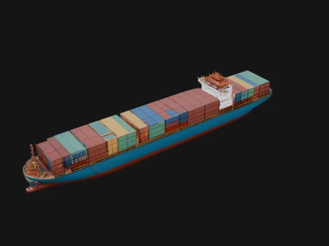 Container Ship Model Design 18 - 3D Print Model 3D Print Model