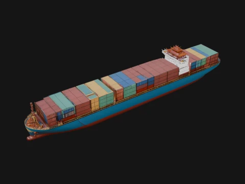 Container Ship Model Design 18 - 3D Print Model 3D printmodel
