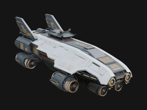 Sci Fi VTOL Craft Model Design 35 - 3D Print Model Modelo de impresión 3D