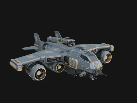 Sci Fi VTOL Craft Model Design 36 - 3D Print Model 3D Print Model