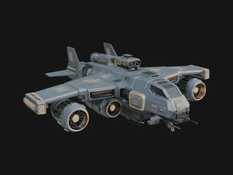 Sci Fi VTOL Craft Model Design 36 - 3D Print Model Modelo de impresión 3D