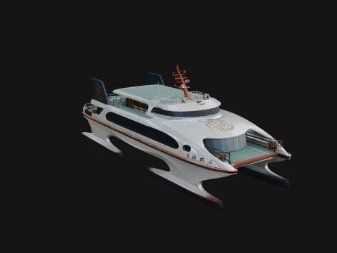 Catamaran Yacht Model Design 3 - 3D Print Model 3D Print Model