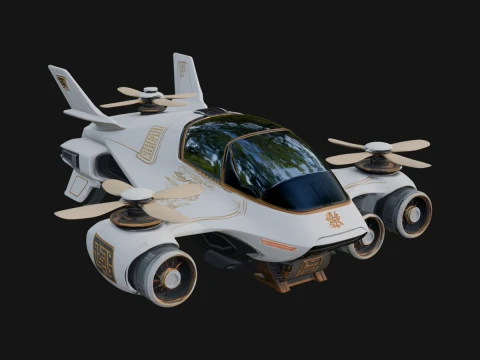 Sci Fi VTOL Craft Model Design 38 - 3D Print Model Modelo de impresión 3D