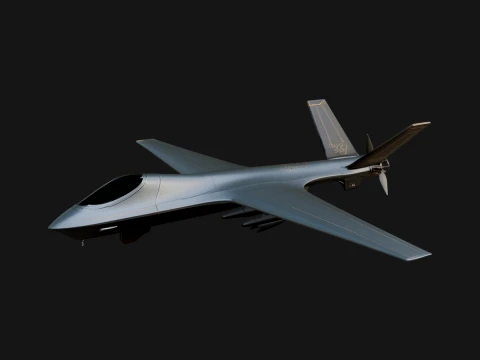 Military Drone Aircraft Model Design 26 - 3D Print Model Modelo de impresión 3D